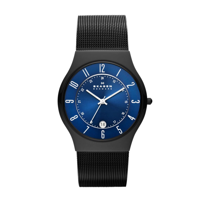 Skagen Men's Sundby Three-Hand Date Midnight Black Titanium Mesh Band Watch (Model: T233XLTMN) - Image 1
